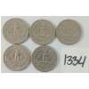 Image 2 : LOT OF 5 - U.S. 25 CENT COINS - 1965 TO 1967