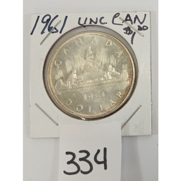 1961 CDN SILVER DOLLAR - UNCIRCULATED