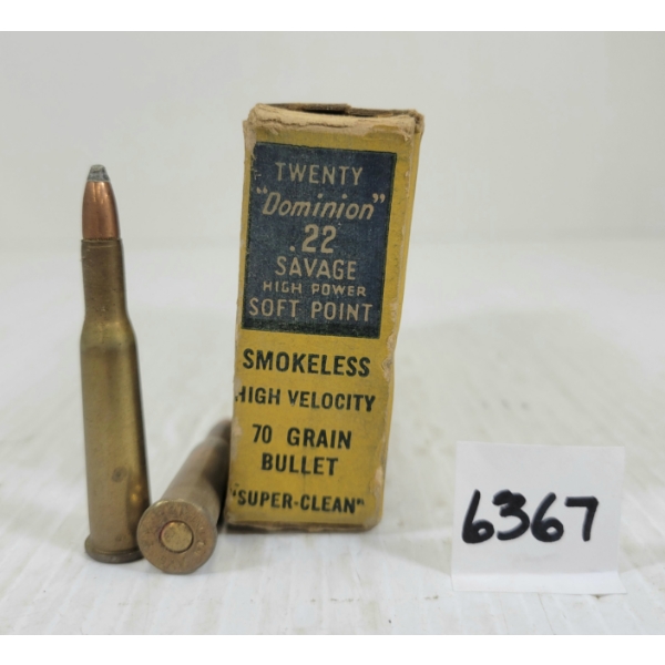 AMMO: 20X CIL DOMINION .22 SAV - 70GR - SP