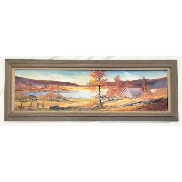 AUTUMN LANDSCAPE BY B. (?) - FRAMED OIL ON CANVAS