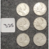 Image 1 : LOT OF 6 - 1947 CDN 25 CENT COINS 