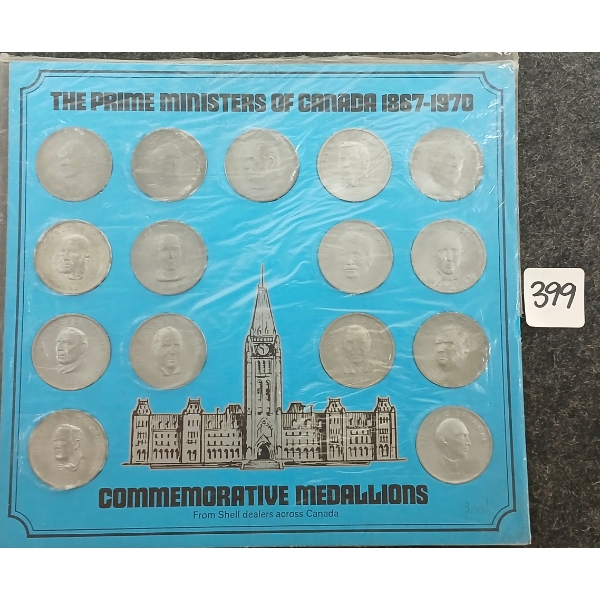 1867-1970 THE PRIME MINISTER OF CANADA COMMEMORATIVE MEDALLIONS