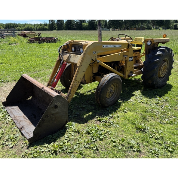 MF 2200 TRACTOR W/ 100 LOADER, BUCKET & BALE SPEAR 