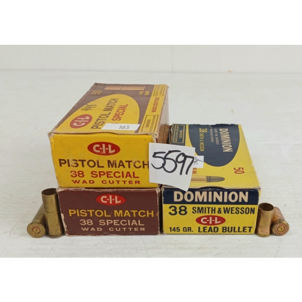 BRASS: 150X CIL .38SPL - 145 & 148GR - ONCE FIRED