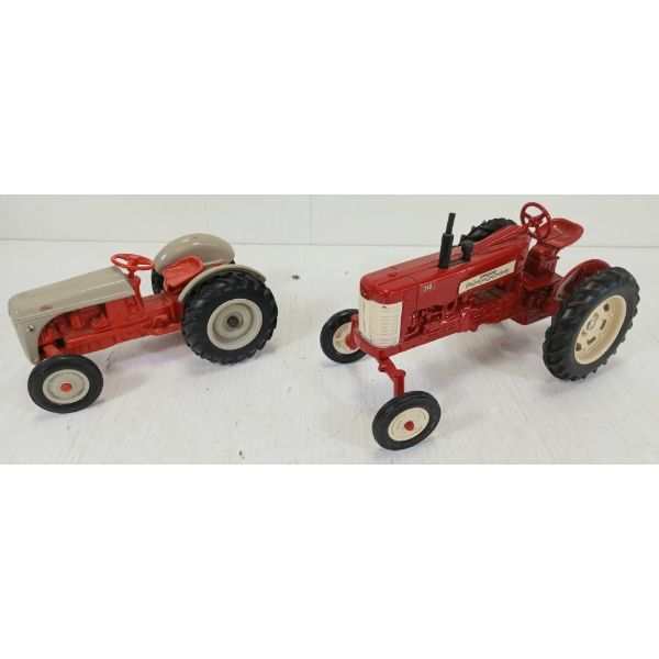 LOT OF 2 - ERTL DIECAST MCCORMICK FARMALL 350 & FORD 8N TRACTORS 