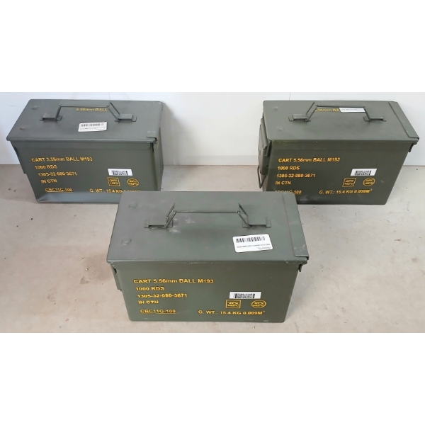 LOT OF 3 - AMMO CANS