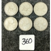 Image 1 : LOT OF 6 - 1958-1966 CDN 25 CENT COINS