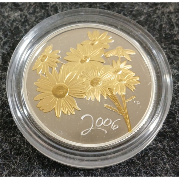 2006 RCM STERLING SILVER 50 CENT COIN - THE GOLDEN DAISY