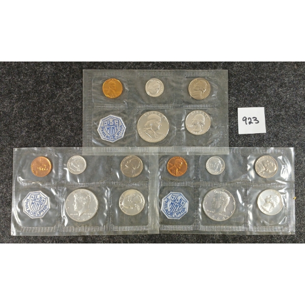 LOT OF 3 - 1963 & 1964 U.S. PROOF SETS 