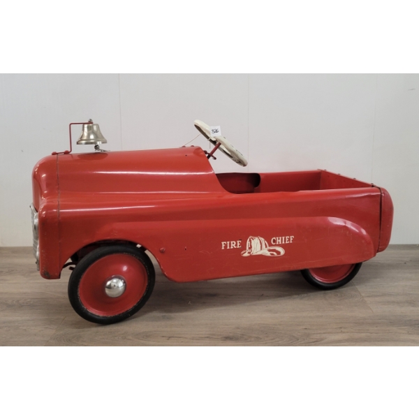 THISTLE PRESSED STEEL FIRE CHIEF PEDAL CAR W/ BELL 