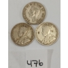 Image 1 : LOT OF 3 - CDN 50 CENT SILVER PCS - INCL 1917 & 1940