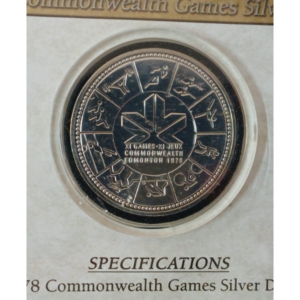 1978 FCM CDN COMMONWEALTH GAMES SILVER DOLLAR