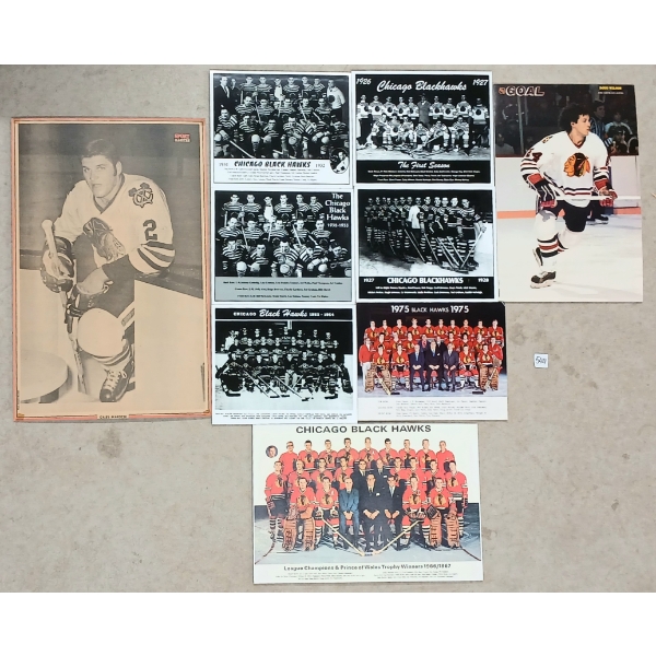 LOT OF 9 - CHICAGO BLACK HAWKS HOCKEY PLAYERS & TEAM FOAM CORE SIGNS