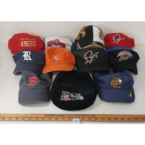 LOT OF 10 - ASSORTED SPORTS HATS