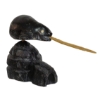 Image 1 : "WHALE" BY JOSEPH QUQQIAQ - SIGNED - STONE & BONE