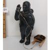 Image 2 : WOMAN & CHILD W/ SLED - STONE, WOOD & FUR 