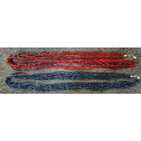 LOT OF 2 - GLASS BEADED NECKLACES