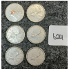 Image 1 : LOT OF 6 - 1962-1966 CDN 25 CENT COINS