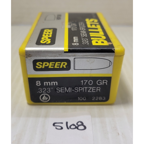 BULLETS: 100X SPEER 8MM - 170GR - SEMI-SPITZER 