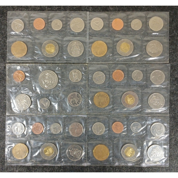 LOT OF 6 - 1970-2005 CDN UNCIRCULATED PROOF SETS