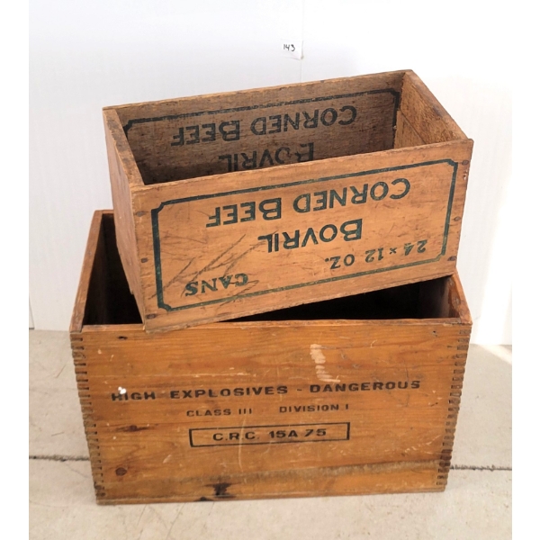 LOT OF 2 - BOVRIL BEEF & CIL FORCITE CRATES