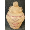 Image 5 : LIDDED GRASS BASKET W/ HELICOPTER PATTERN