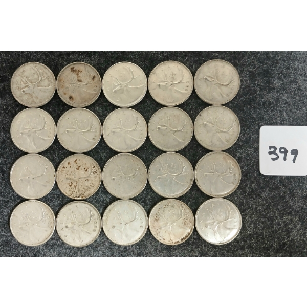 LOT OF 20 - 1968 CDN 25 CENT COINS