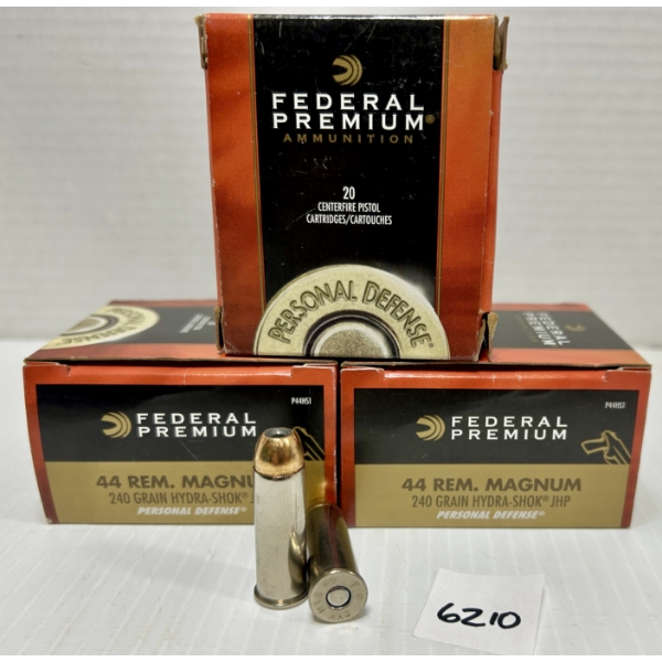 AMMO: 60X FEDERAL .44 REM MAG 240 GR HP