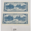Image 2 : LOT OF 2 - 1954 CDN $5 BANKNOTES