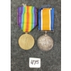 Image 1 : LOT OF 2 - WWI BRITISH MEDALS - 1004055 PTE. F. TRUDEAU CAN. INF. WKS. COY.