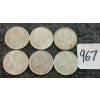 Image 1 : LOT OF 6 - 1964-1968 CDN 25 CENT COINS