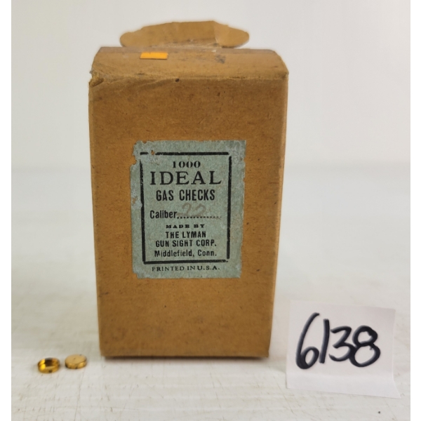 GAS CHECKS: APPROX 600X LYMAN IDEAL .22CAL GAS CHECKS