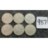 Image 1 : LOT OF 6 - 1968 CDN 25 CENT COINS