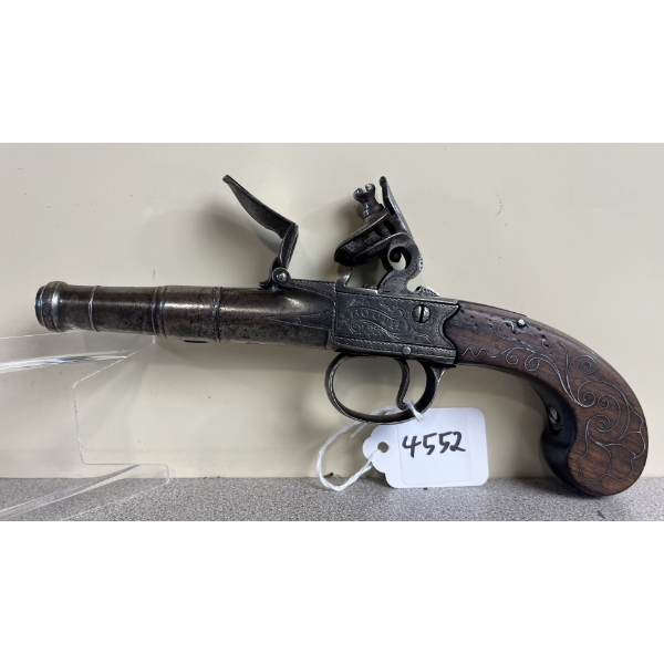 PONTEFRACT BOOTH FLINTLOCK PISTOL IN APPROX .44 BP