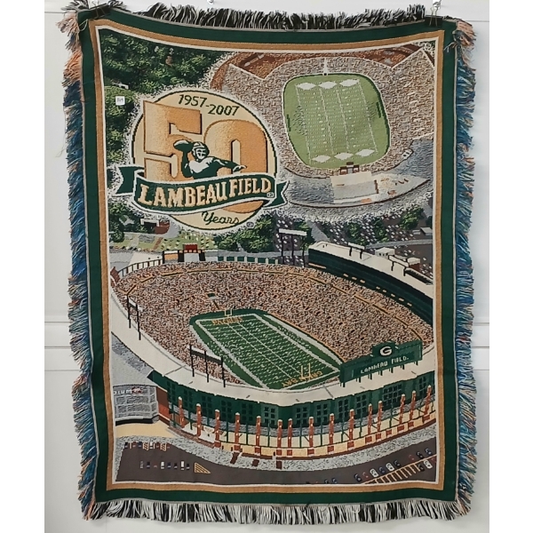 1957-2007 LAMBEAU FIELD 50 YEARS FOOTBALL THROW BLANKET