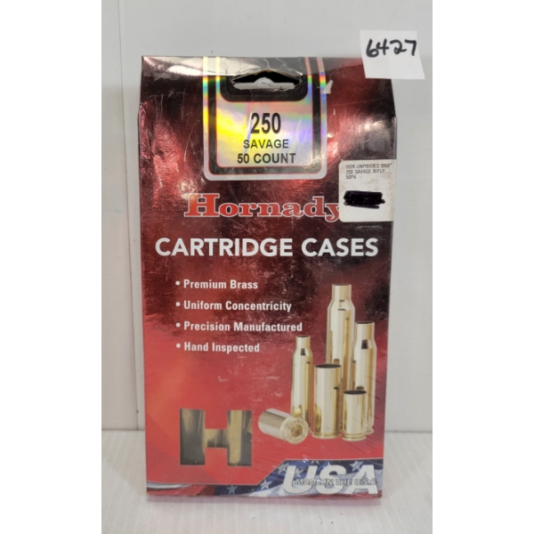 BRASS: 50X HORNADY .250 SAV - UNPRIMED - SEALED