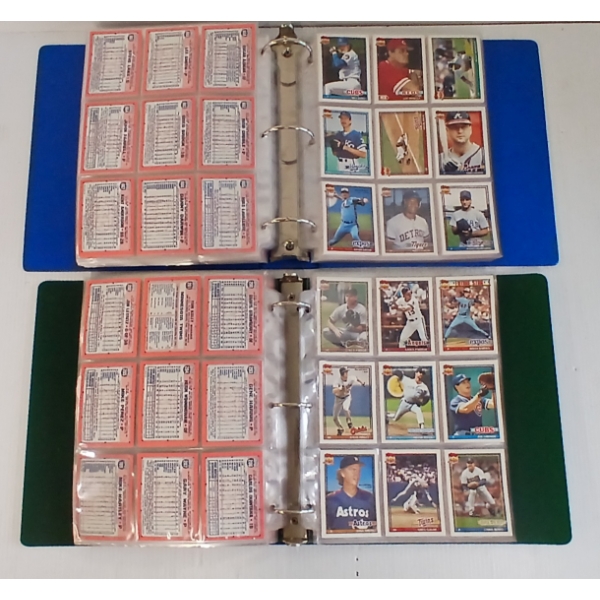 LOT OF 2 - BINDERS OF 1991 TOPPS BASEBALL CARDS - PHILLIES, CARDINALS, BRAVES, ETC