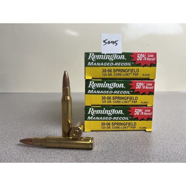 AMMO: 60X REMINGTON MANAGED RECOIL .30-06 125GR. CORE-LOKT PSP