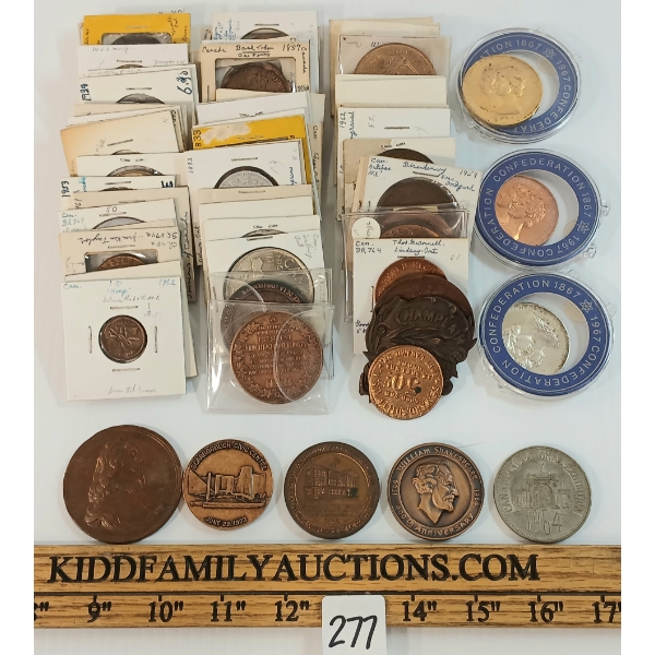 QTY OF MISC TOKENS - CORONATION, LOCAL TOWN ANNIVERSARIES, TAXIS, ETC