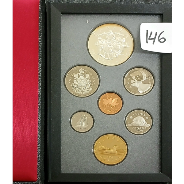 1994 RCM PROOF SET - 25TH ANN. OF LAST RCMP DOG PATROL TEAM