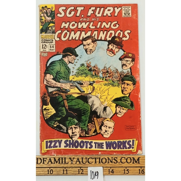 MARVEL COMICS "SGT. FURY & HIS HOWLING COMMANDOS: IZZY SHOOTS THE WORKS" NO. 54 COMIC BOOK