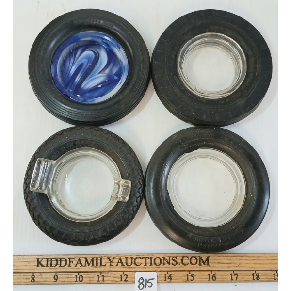 LOT OF 4 - DOMINION & GOODYEAR TIRE ASH TRAYS