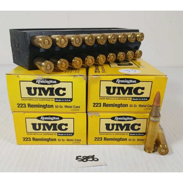 AMMO: 80X REMINGTON UMC .223 REM - 55GR - METAL CASE