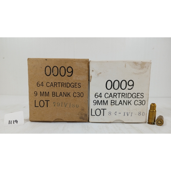 BLANKS: 128X 9MM BLANK C30