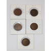 Image 2 : LOT OF 5 - 1906, 1907 & 1910-1912 CDN LARGE PENNIES