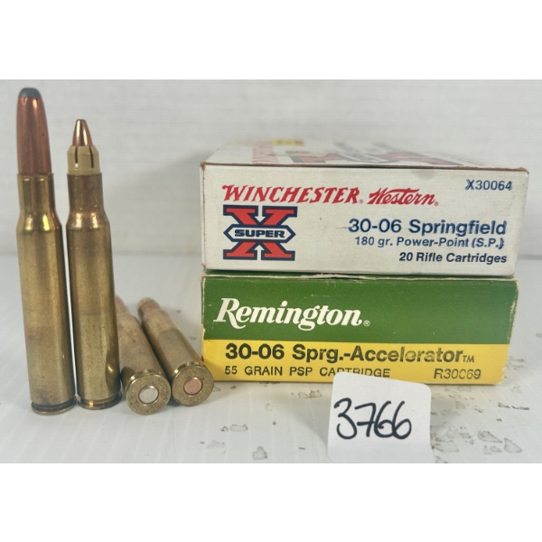 AMMO: 38X WIN & REM .30-06 SPRG - 180 GR SP & 55 GR SP