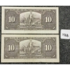 Image 2 : LOT OF 2 - 1937 CDN $10 BANKNOTES