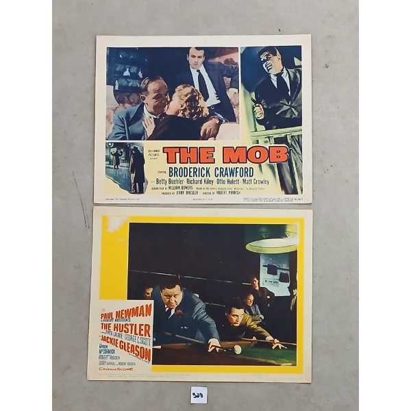 LOT OF 2 - 1951 "THE MOB" & 1961 "THE HUSTLER" MOVIE POSTERS
