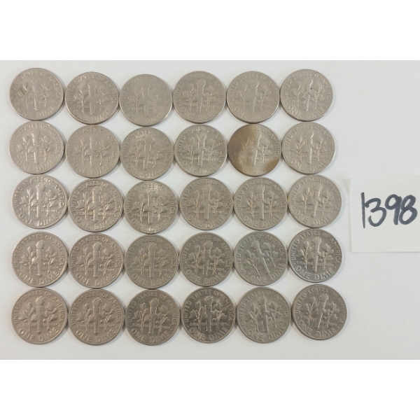 LOT OF 30 - 1965-1984 US DIMES