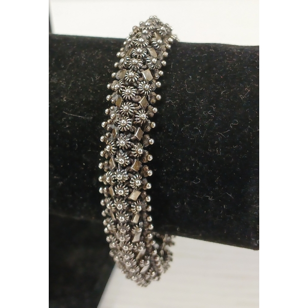 ORIJYN LAOS STERLING SILVER GRANULATED BALI STYLE BRACELET